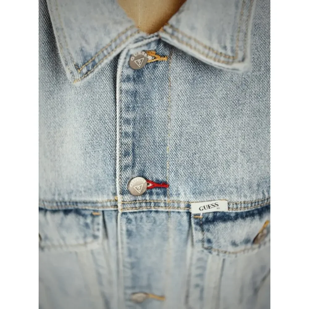 Vintage 90's GUESS Jeans Denim Jacket UNISEX LARGE #0099 - Picture 7 of 12